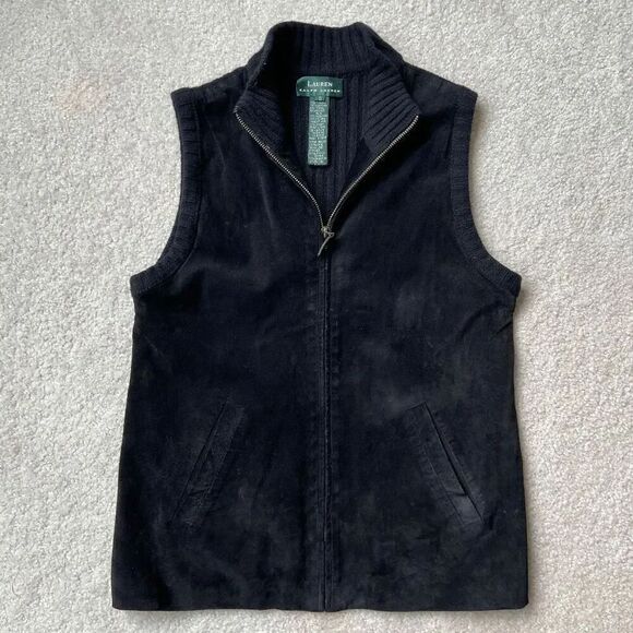 Lauren Ralph Lauren Jackets & Blazers - VTG Ralph Lauren Suede & Wool Ribbed Back Waistcoat Vest – S